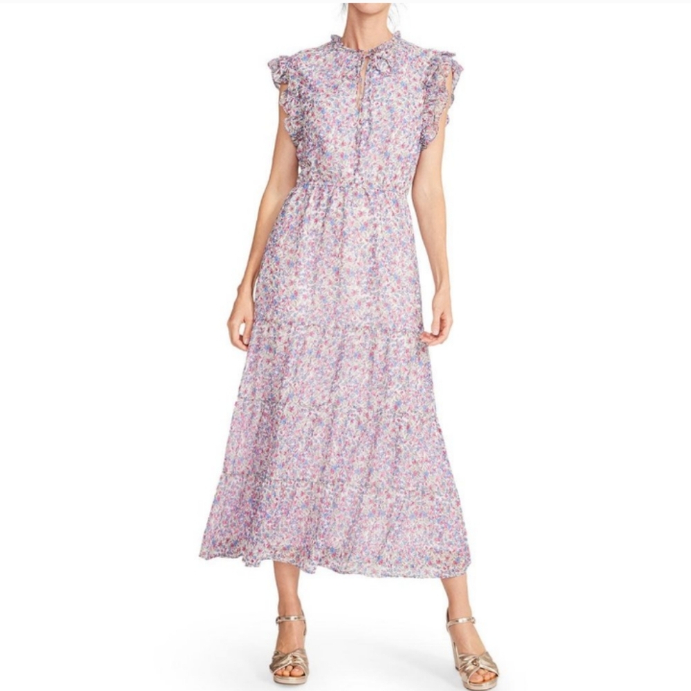 BB Dakota Steve Madden Ditsy Maxi Dress in Pink, Sz XL NWT